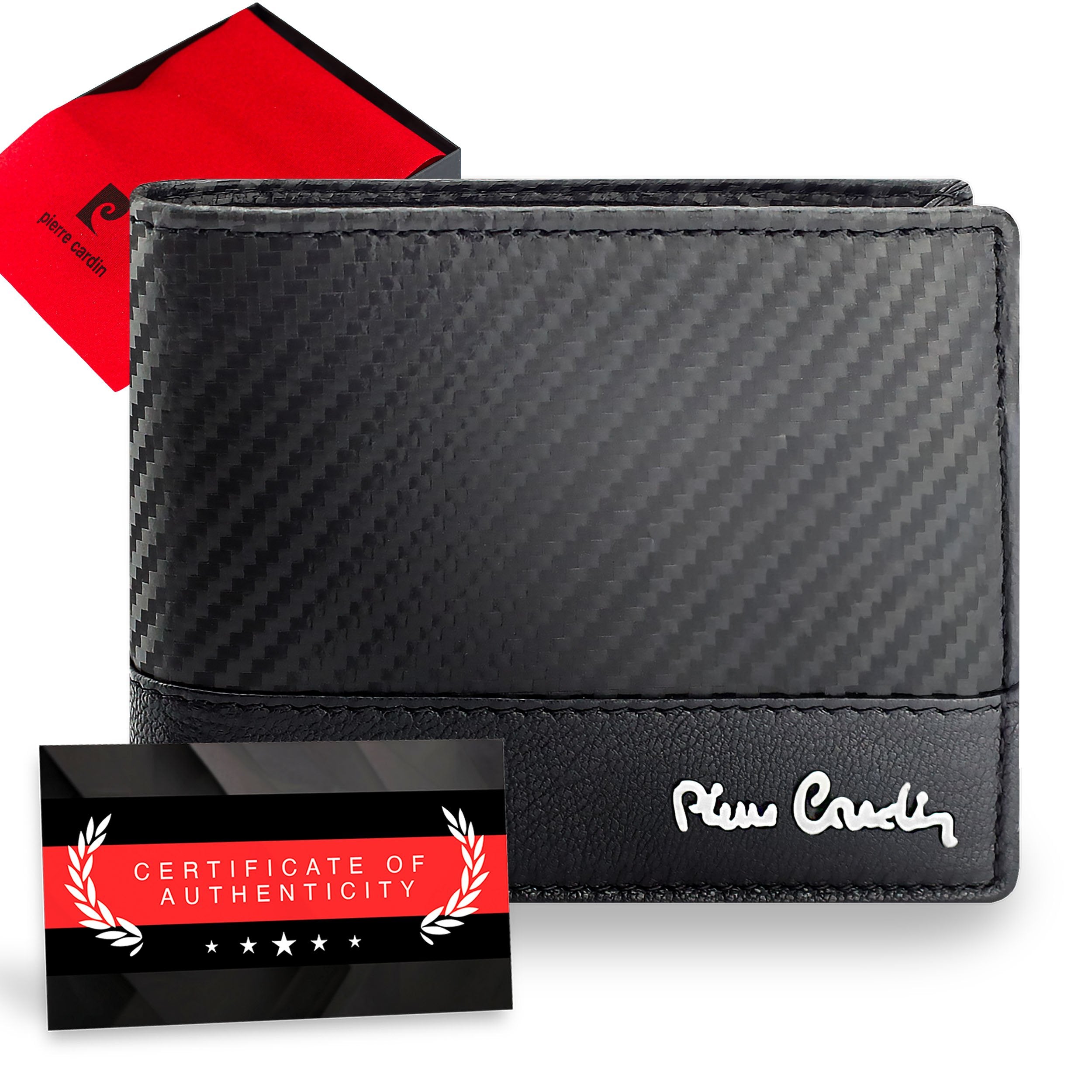 Vīriešu ādas maks Pierre Cardin, melns, RFID aizsardzība 5288706 