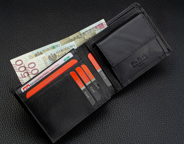 Vīriešu ādas maks Pierre Cardin, melns, RFID aizsardzība 5288706 