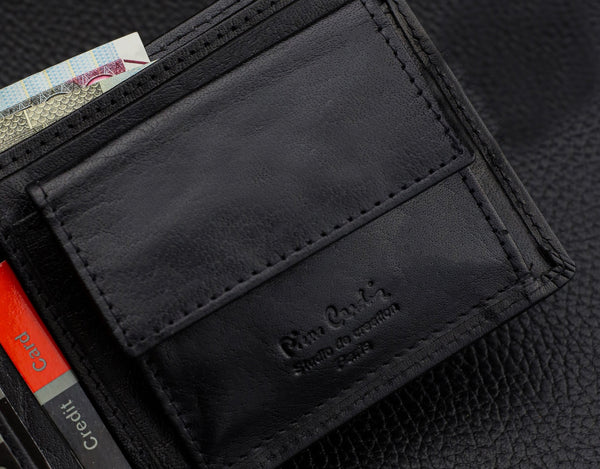 Vīriešu ādas maks Pierre Cardin, melns, RFID aizsardzība 5288706 