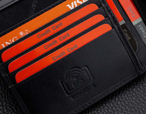 Vīriešu ādas maks Pierre Cardin, melns, RFID aizsardzība 5288706 