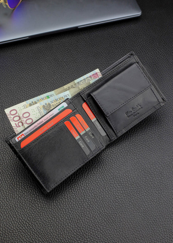 Vīriešu ādas maks Pierre Cardin, melns, RFID aizsardzība 5288706 