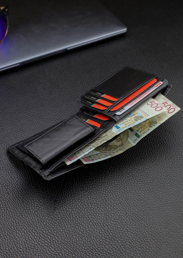 Vīriešu ādas maks Pierre Cardin, melns, RFID aizsardzība 5288706 