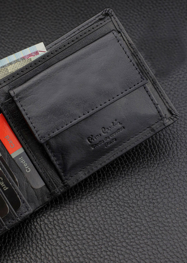 Vīriešu ādas maks Pierre Cardin, melns, RFID aizsardzība 5288706 