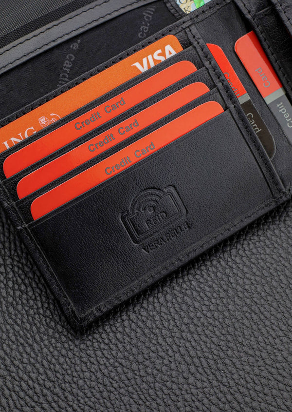 Vīriešu ādas maks Pierre Cardin, melns, RFID aizsardzība 5288706 