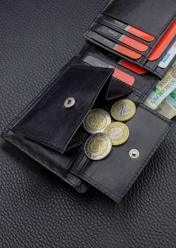 Vīriešu ādas maks Pierre Cardin, melns, RFID aizsardzība 5288706 