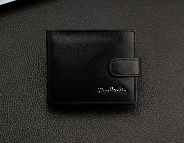 Vīriešu maks Pierre Cardin, ar RFID aizsardzību, melna āda A5288206 