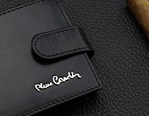 Vīriešu maks Pierre Cardin, ar RFID aizsardzību, melna āda A5288206 