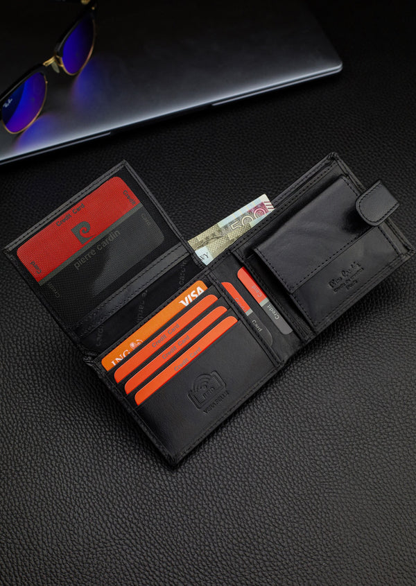 Vīriešu maks Pierre Cardin, ar RFID aizsardzību, melns A5288306 