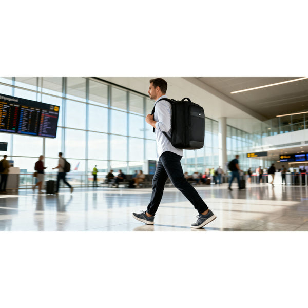 Peterson melna ceļojumu poliestera mugursoma ar regulējamām lencēm ST85