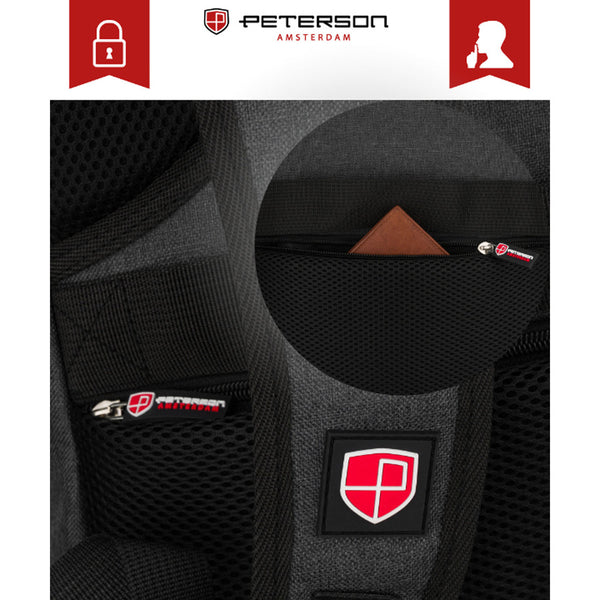 Ūdensizturīga poliestera ceļojumu mugursoma "Peterson", pelēka K2