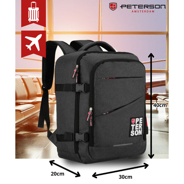 Ūdensizturīga poliestera ceļojumu mugursoma "Peterson", pelēka K2