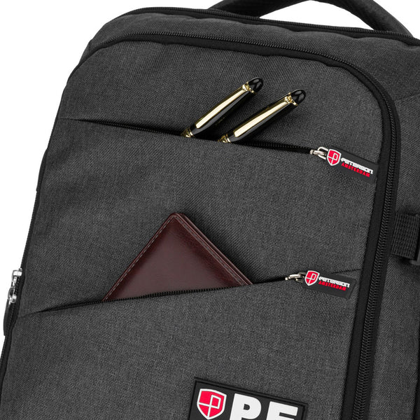 Ūdensizturīga poliestera ceļojumu mugursoma "Peterson", pelēka K2