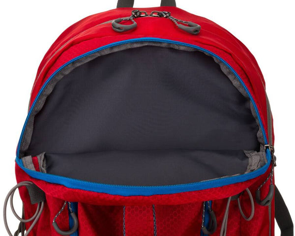 Ietilpīga poliestera tūrisma mugursoma „Peterson Outdoors“ ar ventilācijas sistēmu, sarkana K12