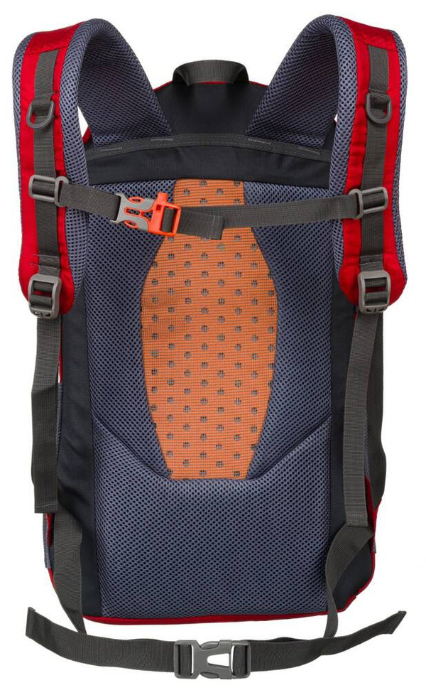 Ietilpīga poliestera tūrisma mugursoma „Peterson Outdoors“ ar ventilācijas sistēmu, sarkana K12