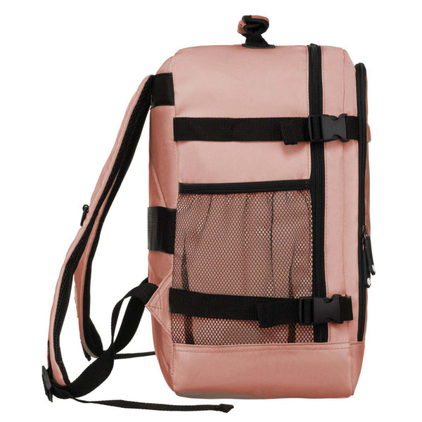 Ietilpīga rozā Peterson rokas bagāžas mugursoma ar USB savienojumu K46