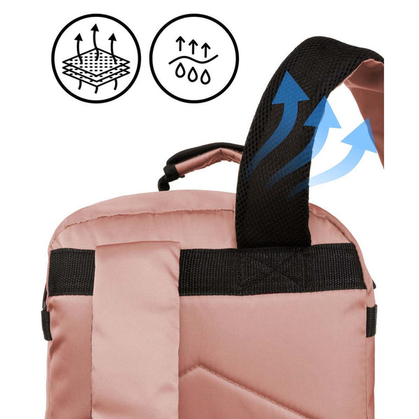 Ietilpīga rozā Peterson rokas bagāžas mugursoma ar USB savienojumu K46