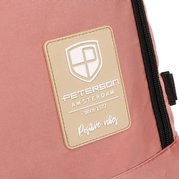 Ietilpīga rozā Peterson rokas bagāžas mugursoma ar USB savienojumu K46