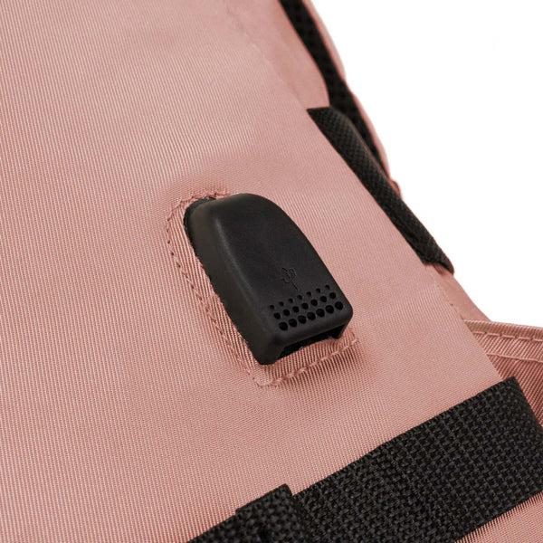 Ietilpīga rozā Peterson rokas bagāžas mugursoma ar USB savienojumu K46