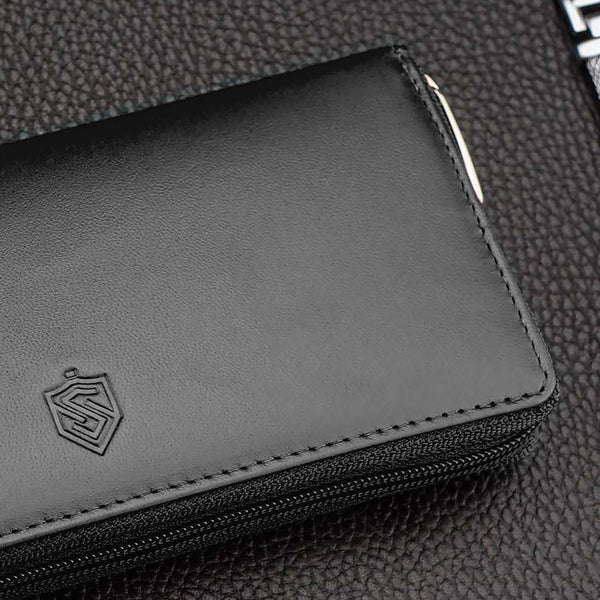 Stevens sieviešu maks ar RFID aizsardzību un rāvējslēdzēju, melns D50