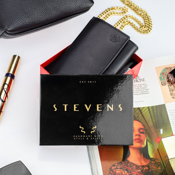 Stevens sieviešu ādas maks Z2, melns D3