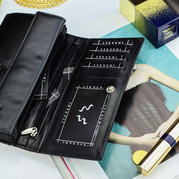 Stevens sieviešu ādas maks Z2, melns D3