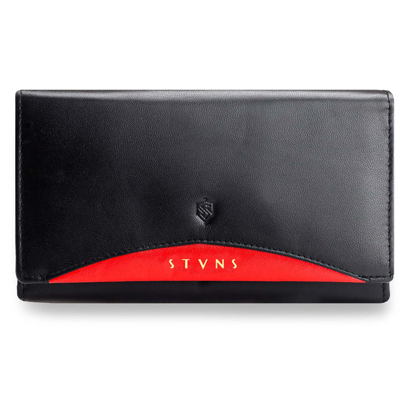 Sieviešu ādas maks Stevens, melns, RFID 210-R