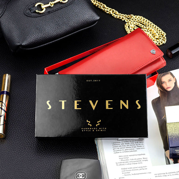 Sieviešu ādas maks "STEVENS" Z03-210 sarkans ar RFID aizsardzību D1810