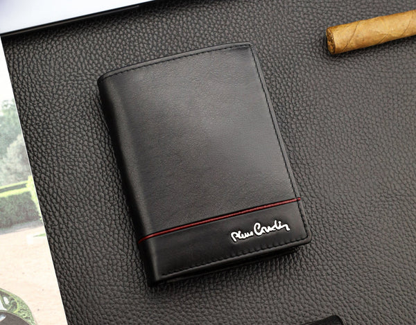 Vīriešu ādas maks Pierre Cardin, melns 623506 