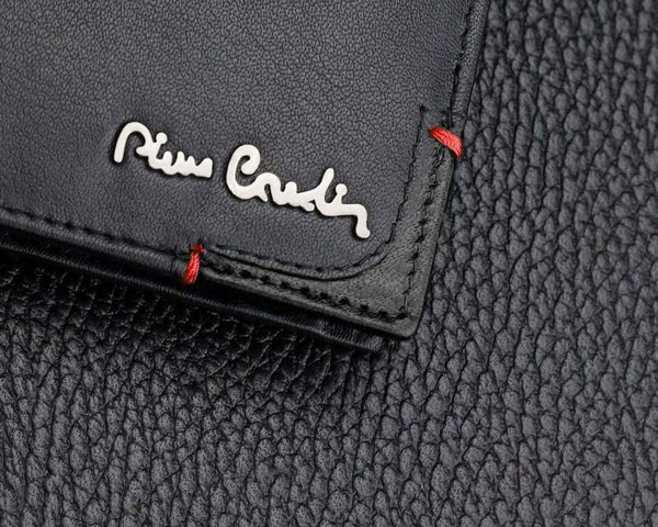 Vīriešu maks Pierre Cardin, melns, īsta āda, RFID aizsardzība 8806 