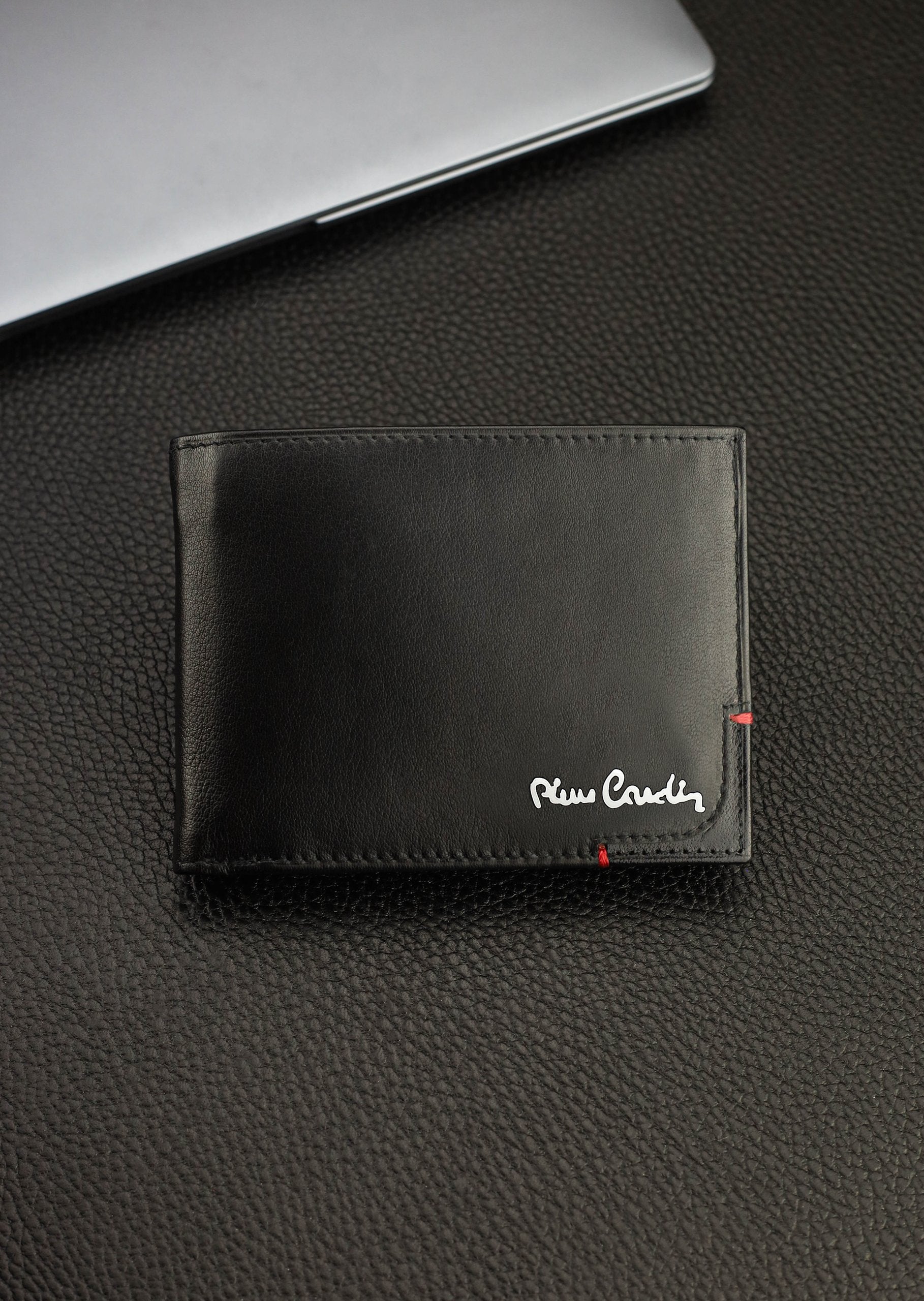 Vīriešu maks Pierre Cardin, melns, īsta āda, RFID aizsardzība 8806 