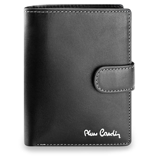 Vīriešu ādas maks Pierre Cardin, melns, RFID aizsardzība A623406 