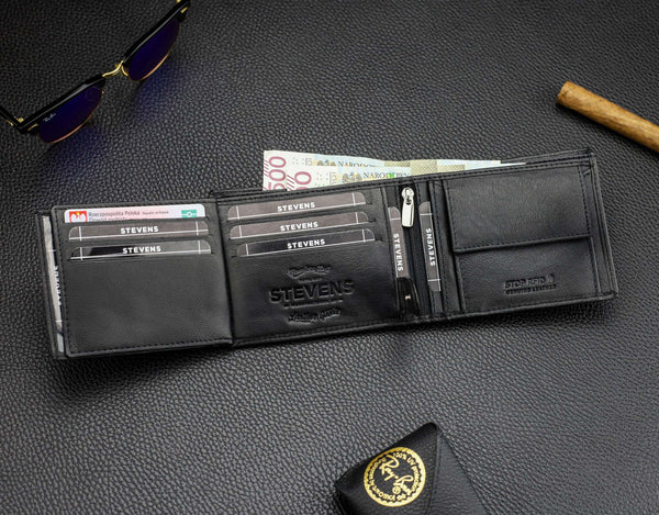 Dāvanu komplekts vīriešiem, maks ar apgriežamu jostu Stevens D150