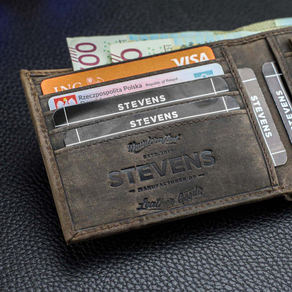 Vīriešu ādas maks Stevens Slim, melns CB-8824-R