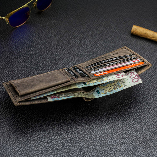 Vīriešu ādas maks Stevens Slim, melns CB-8824-R