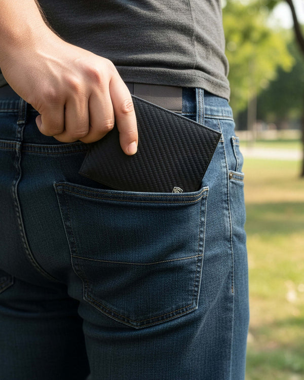 Vīriešu ādas maks Stevens, plāns, melns, ar RFID aizsardzību 8824-R