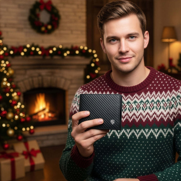 Vīriešu ādas maks Stevens, plāns, melns, ar RFID aizsardzību 8824-R