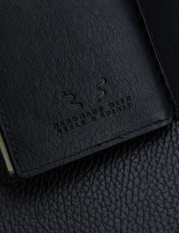 Vīriešu ādas maks Stevens, melns, RFID aizsardzība