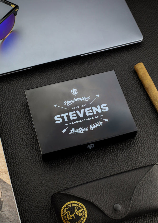 Vīriešu ādas maks Stevens Z3-325A, melns S182 