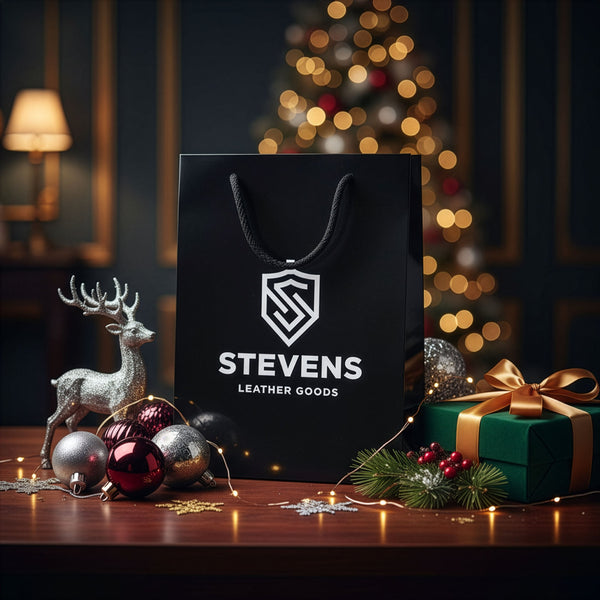 Vīriešu ādas maks STEVENS ar dāvanu maisiņu, melns, ar RFID aizsardzību Z04-326