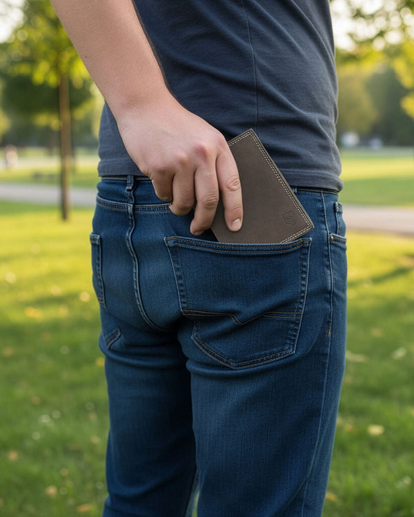 Vīriešu ādas maks STEVENS ar dāvanu maisiņu, melns, ar RFID aizsardzību Z04-326