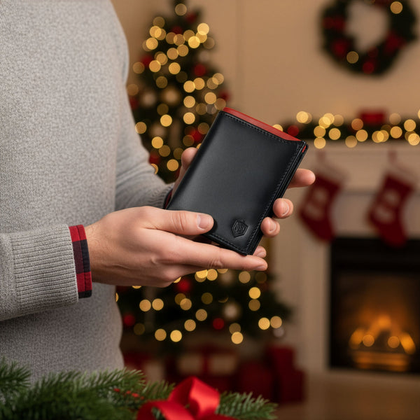 Vīriešu ādas maks STEVENS ar maisiņu, melns, ar RFID aizsardzību Z06-326