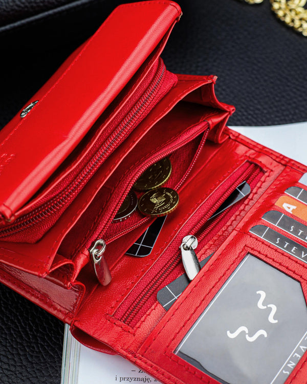 Sieviešu ādas maks Stevens P40, sarkans D1866