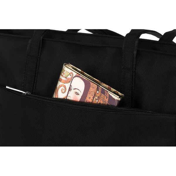 Praktiska sieviešu „Peterson“ iepirkumu soma (shopper) uz pleca, melna, no mākslīgās ādas RP63