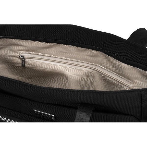 Praktiska sieviešu „Peterson“ iepirkumu soma (shopper) uz pleca, melna, no mākslīgās ādas RP63