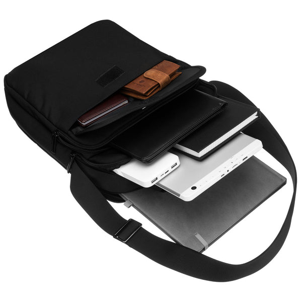 Peterson vīriešu divu nodalījumu melna "Cordura" plecu soma ar rāvējslēdzēju RP18