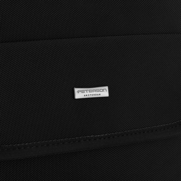 Peterson vīriešu divu nodalījumu melna "Cordura" plecu soma ar rāvējslēdzēju RP18