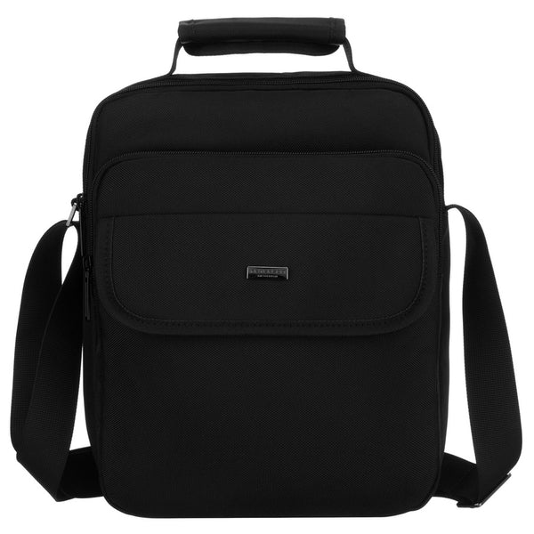 Peterson vīriešu divu nodalījumu melna "Cordura" plecu soma ar rāvējslēdzēju RP18