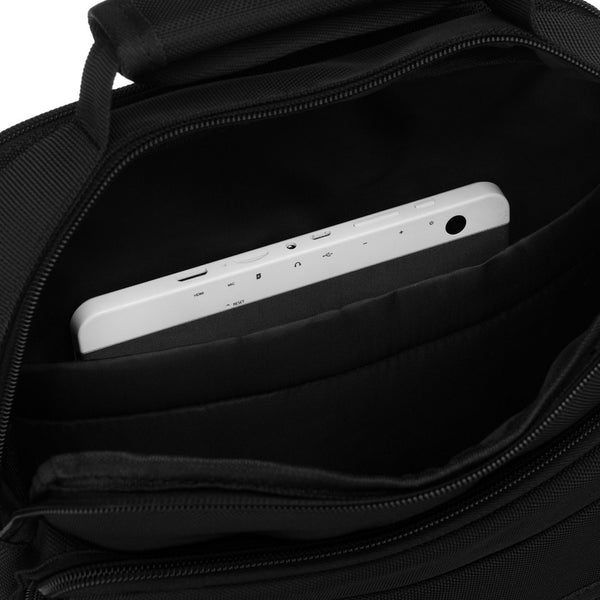 Peterson vīriešu divu nodalījumu melna "Cordura" plecu soma ar rāvējslēdzēju RP18