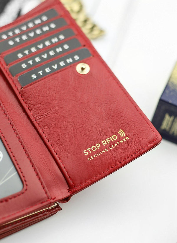 Sieviešu ādas maks STEVENS ar RFID aizsardzību D1875