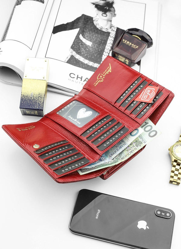 Sieviešu ādas maks STEVENS ar RFID aizsardzību D1875